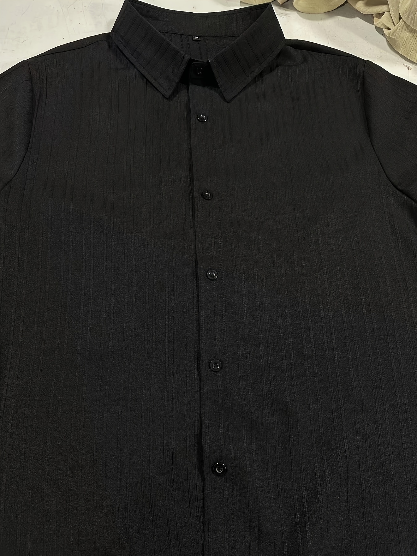 casual ribbed mens short sleeve button up shirt for summer resort vacation mens leisurewear details 14