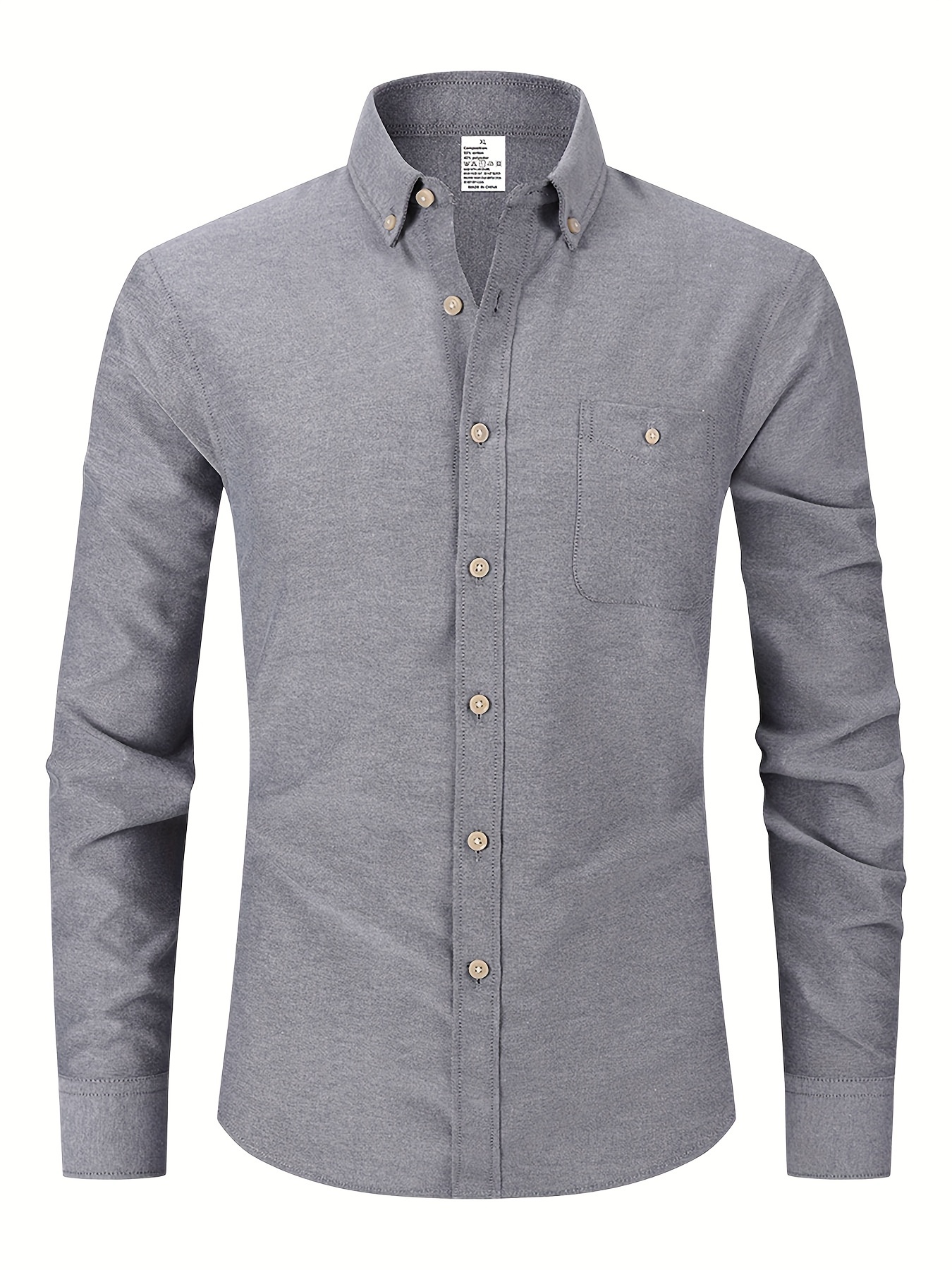 mens formal classic design button up shirt with chest pocket male clothes for spring and fall business occasion details 33