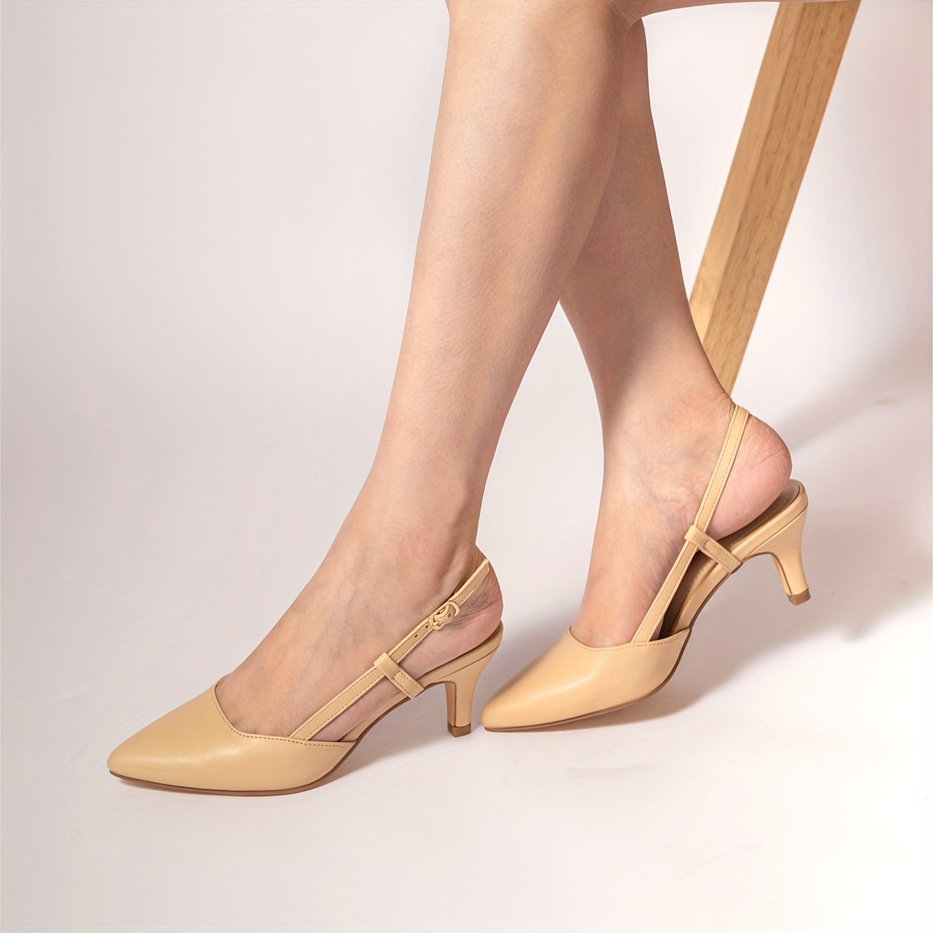 womens solid color elegant shoes ankle buckle strap casual stiletto d orsay shoes lightweight point toe daily shoes details 1