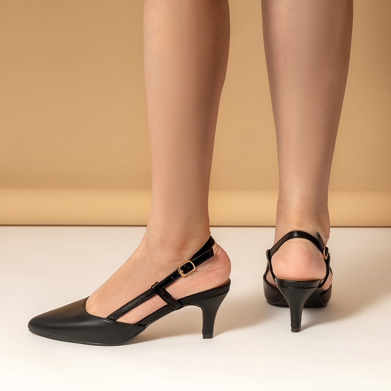 womens solid color elegant shoes ankle buckle strap casual stiletto d orsay shoes lightweight point toe daily shoes details 6