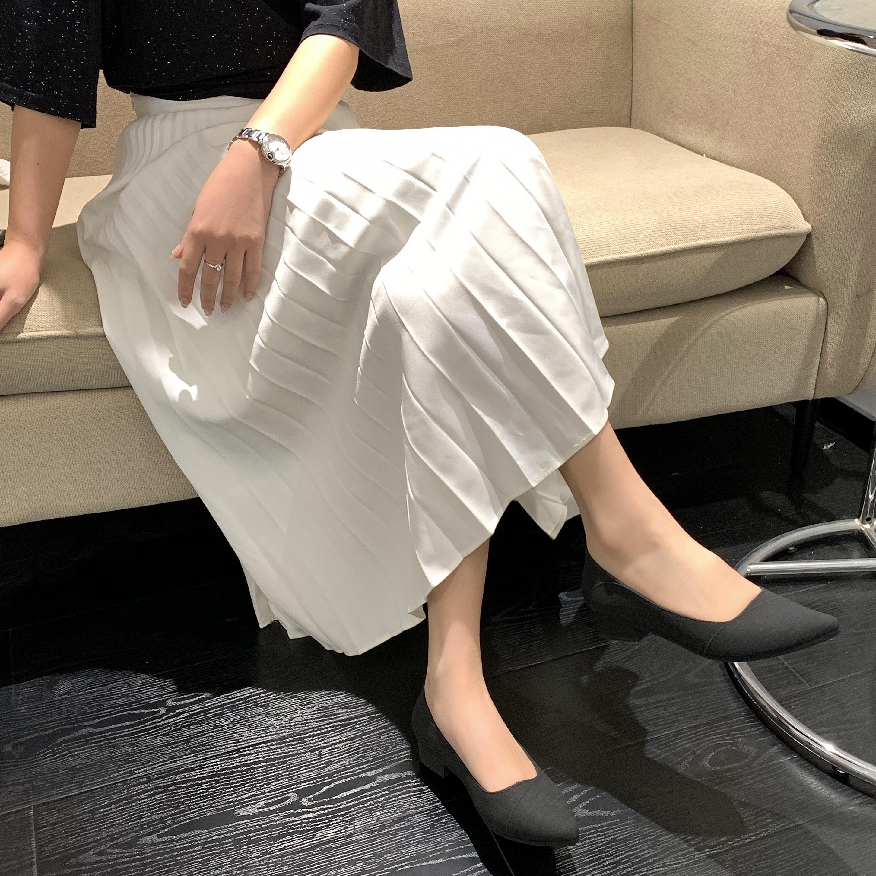 womens solid color chunky heels casual point toe slip on pumps womens comfortable lightweight jelly shoes details 1
