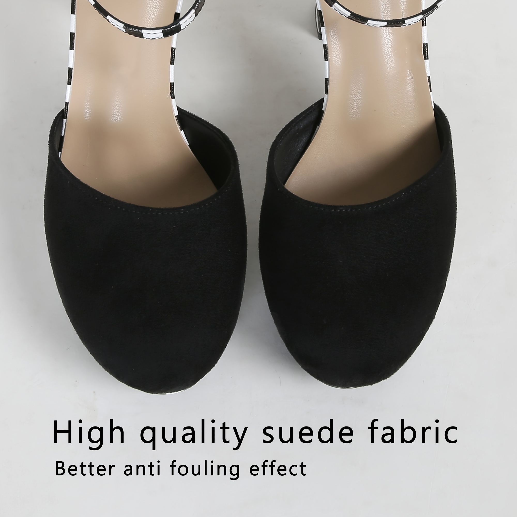 womens striped dorsay high heels fashion ankle strap platform sandals all match party dress shoes details 7