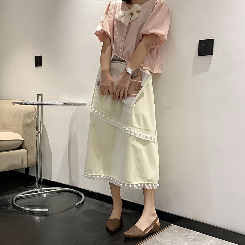 womens plaid pattern chunky heels casual solid color point toe shoes comfortable ankle strap jelly shoes details 3