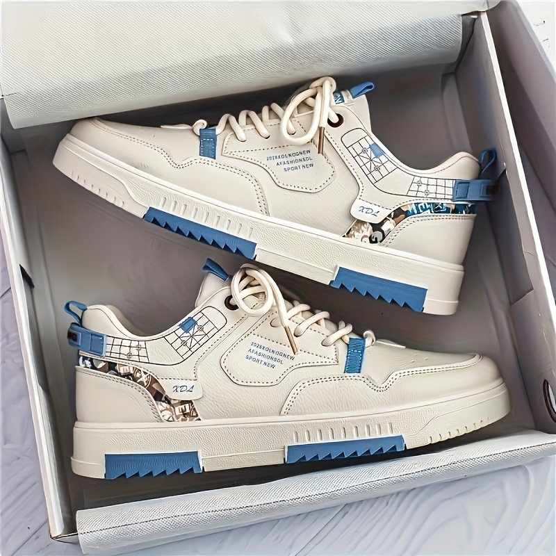 Men s Trendy Street Style Colour Block Skateboard Shoes, Comfy Non Slip Durable Lace Up Sneakers For Men s Outdoor Activities details 3