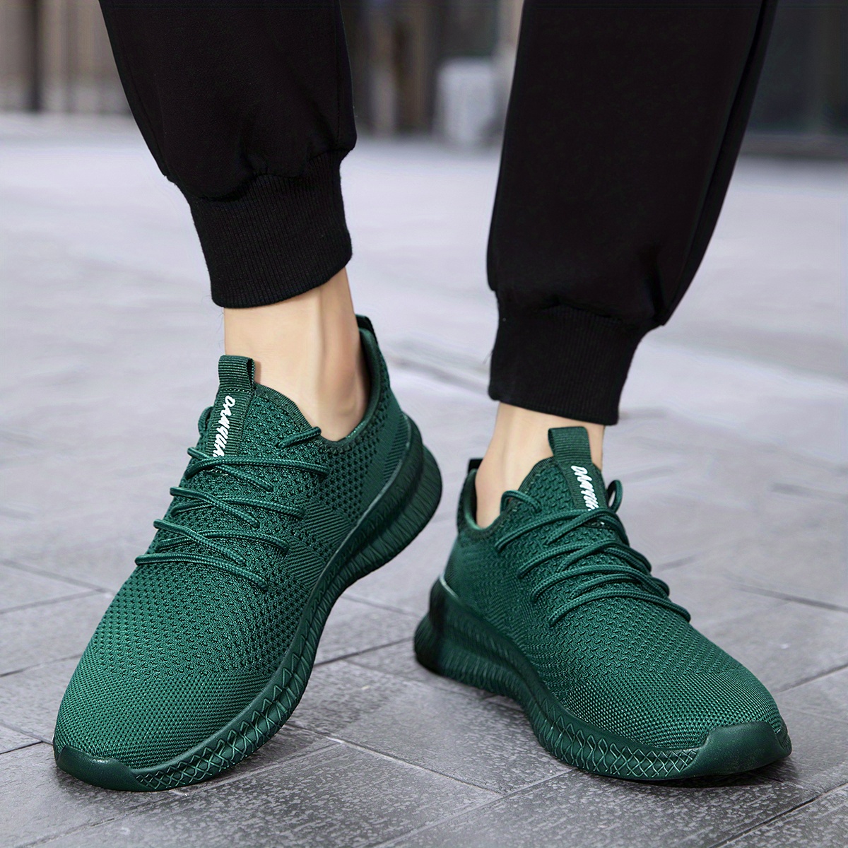 mens trendy breathable lace up knit sneakers with assorted colors casual outdoor running walking shoes details 19