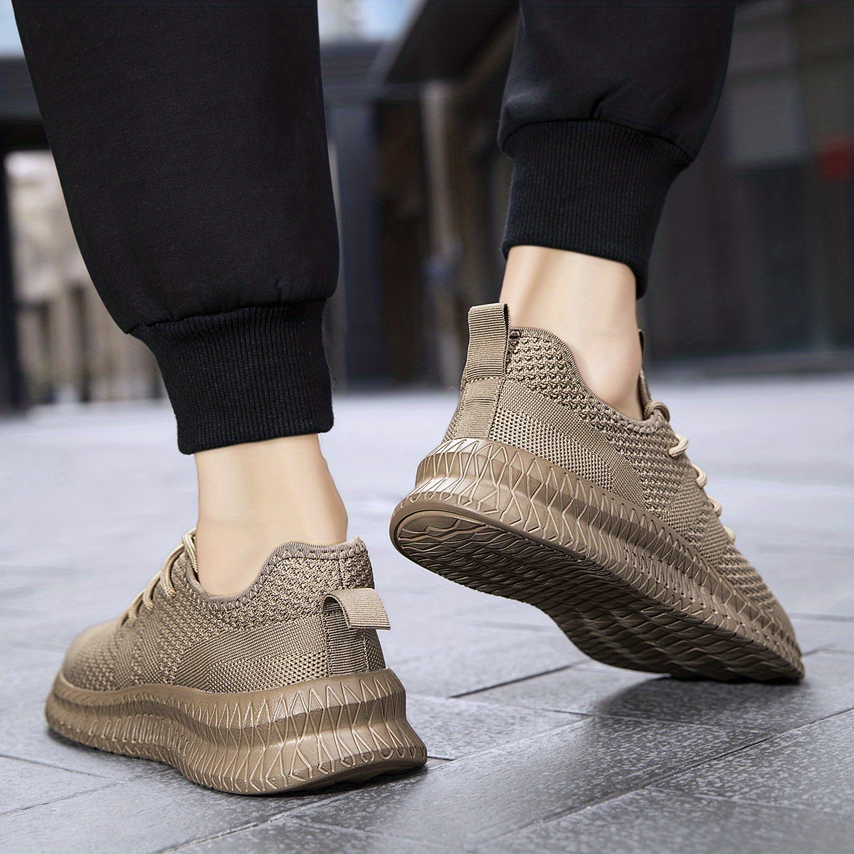 mens trendy breathable lace up knit sneakers with assorted colors casual outdoor running walking shoes details 21