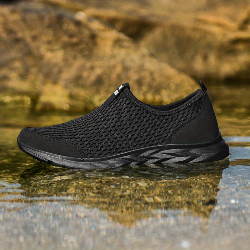 mens mesh breathable lightweight slip on casual shoes for traveling jogging details 8