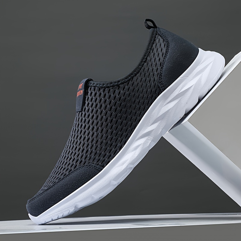 mens mesh breathable lightweight slip on casual shoes for traveling jogging details 18
