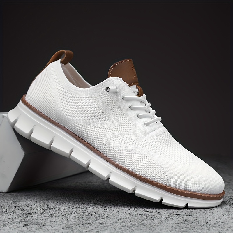 plus size mens trendy knitted breathable walking shoes trendy non slip casual shoes mens footwear details 1