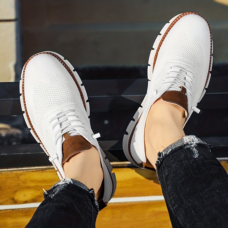 plus size mens trendy knitted breathable walking shoes trendy non slip casual shoes mens footwear details 2