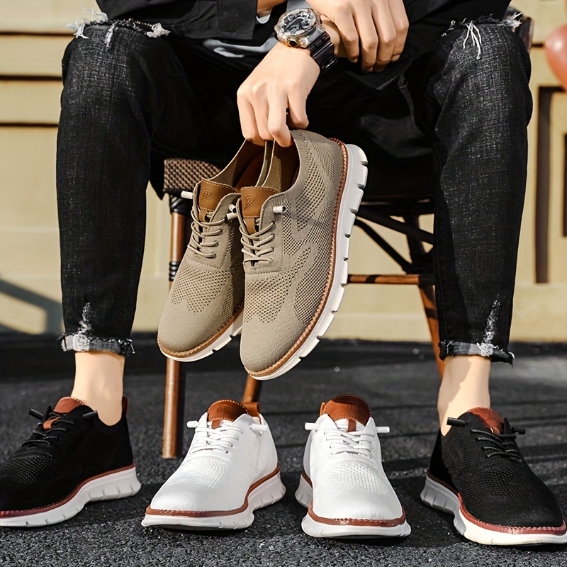 plus size mens trendy knitted breathable walking shoes trendy non slip casual shoes mens footwear details 3
