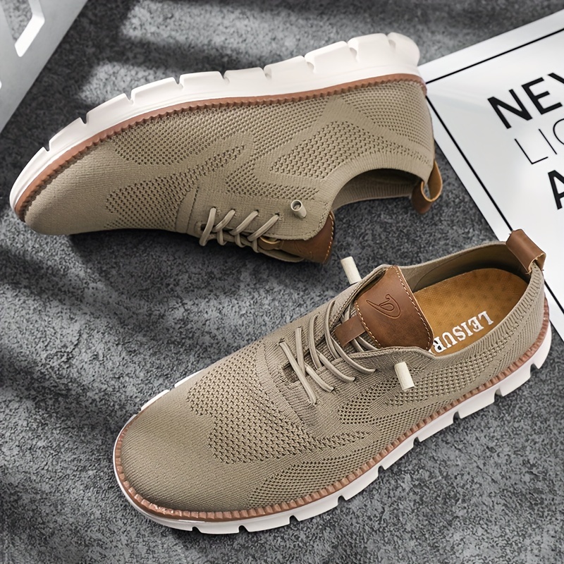 plus size mens trendy knitted breathable walking shoes trendy non slip casual shoes mens footwear details 4