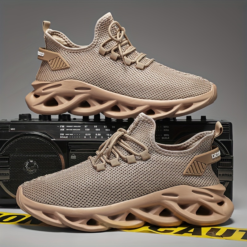mens slip on blade sneakers with shoelaces odor resistant athletic shoes lightweight and breathable details 4