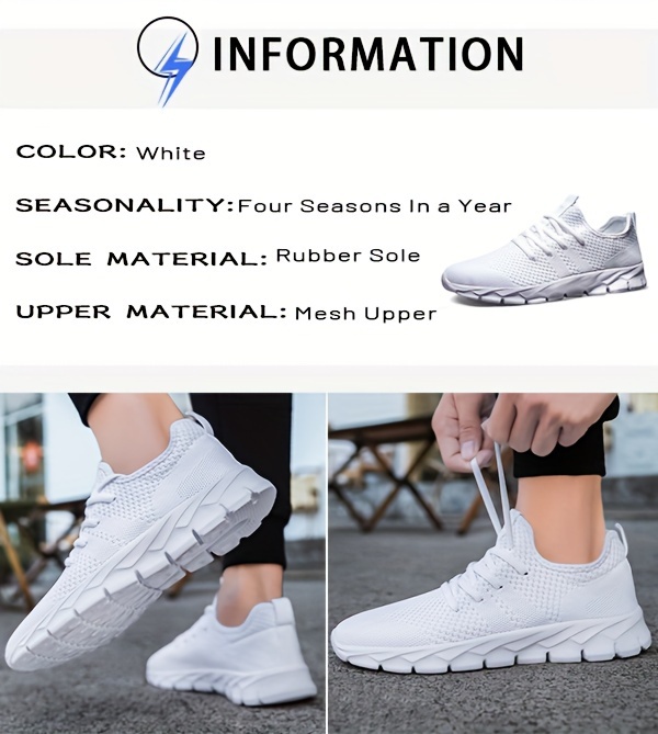 mens lightweight sneakers athletic shoes breathable lace ups running workout gym details 0