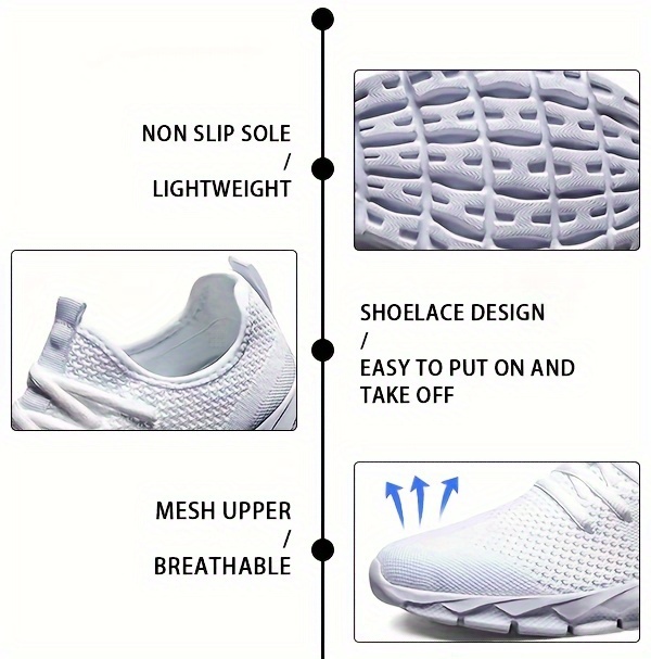 mens lightweight sneakers athletic shoes breathable lace ups running workout gym details 1