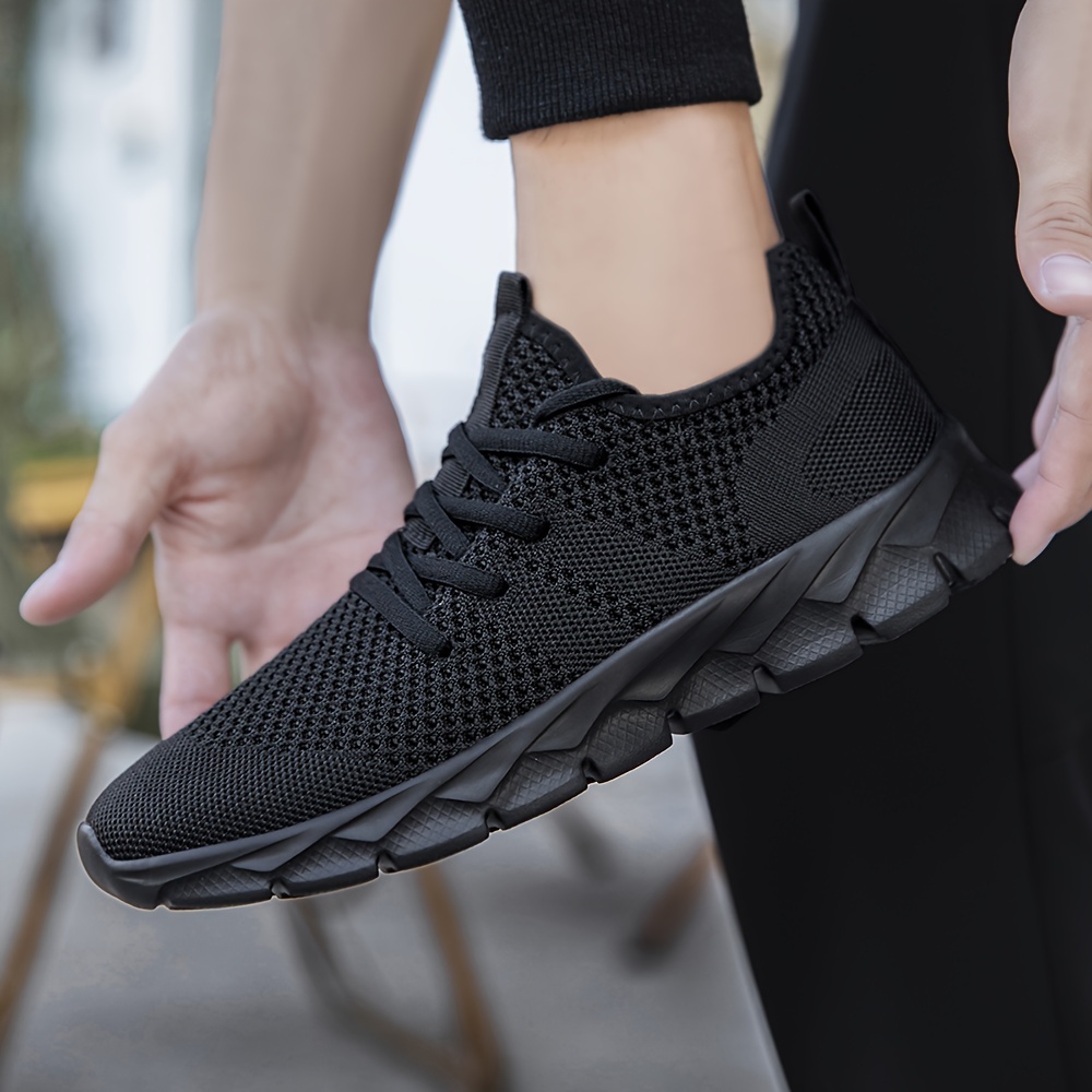 mens lightweight sneakers athletic shoes breathable lace ups running workout gym details 3