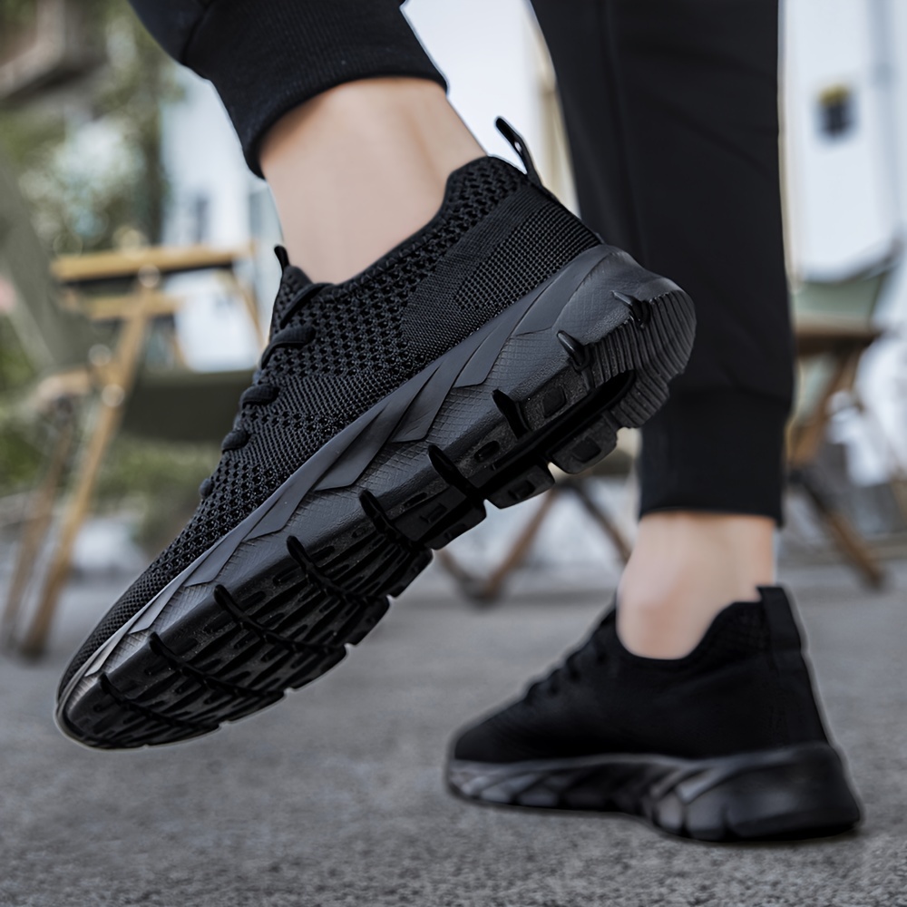 mens lightweight sneakers athletic shoes breathable lace ups running workout gym details 4