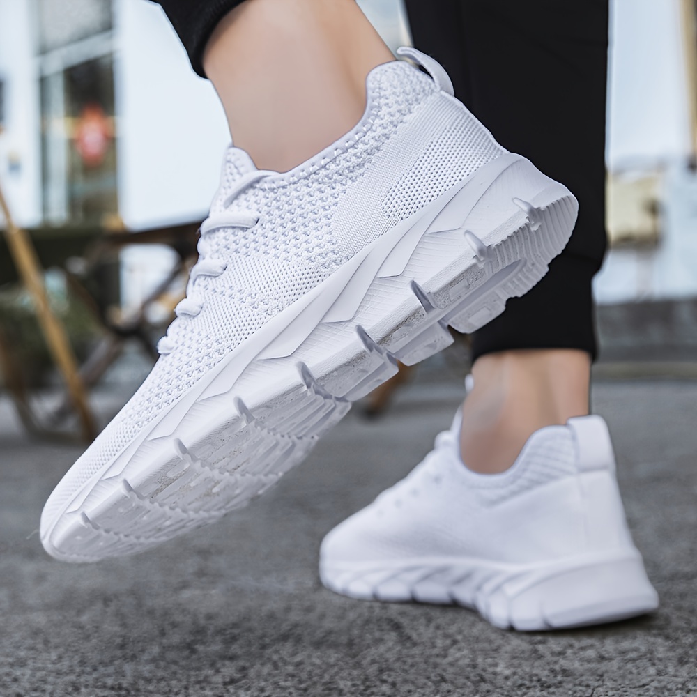 mens lightweight sneakers athletic shoes breathable lace ups running workout gym details 7