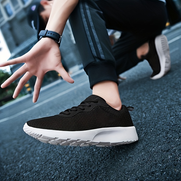 mens running shoes lightweight sneakers athletic shoes breathable lace ups details 1
