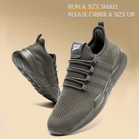 mens knitted breathable lightweight running shoes outdoor athletic walking sneakers spring and summer one size bigger for chubby feet details 0