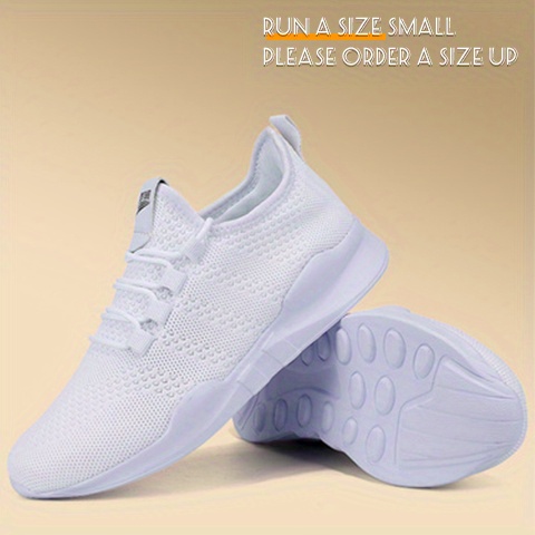 mens knitted breathable lightweight running shoes outdoor athletic walking sneakers spring and summer one size bigger for chubby feet details 1