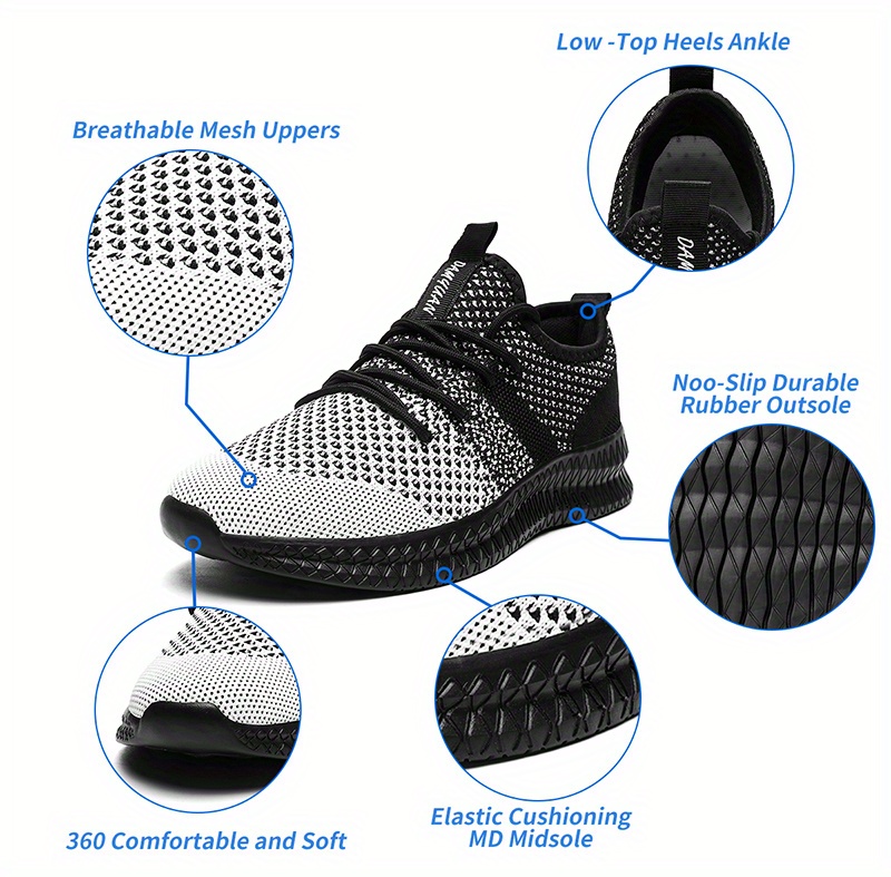 mens casual breathable lightweight mesh comfort athletic sneakers details 1