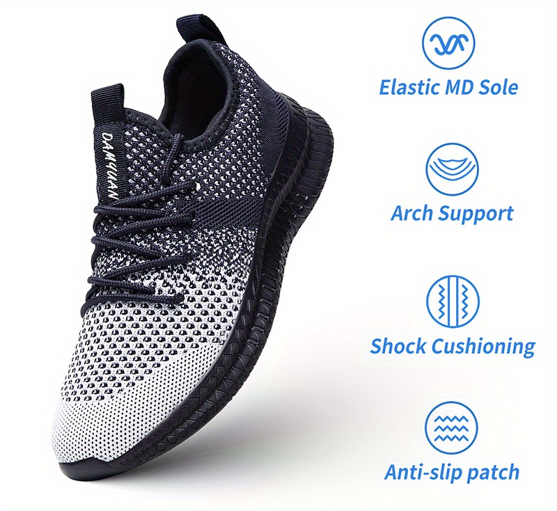 mens casual breathable lightweight mesh comfort athletic sneakers details 2