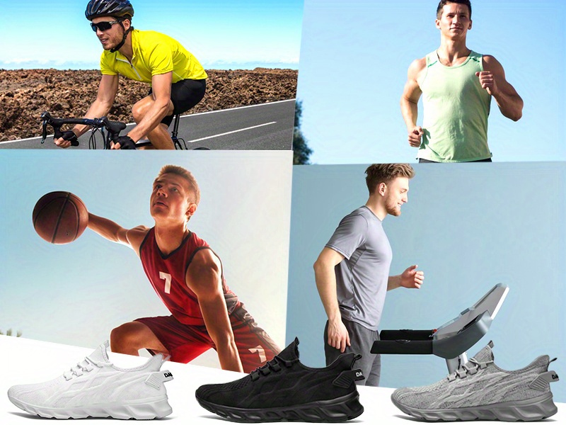 mens knit breathable lightweight running shoes couple outdoor walking sneakers spring and summer details 0