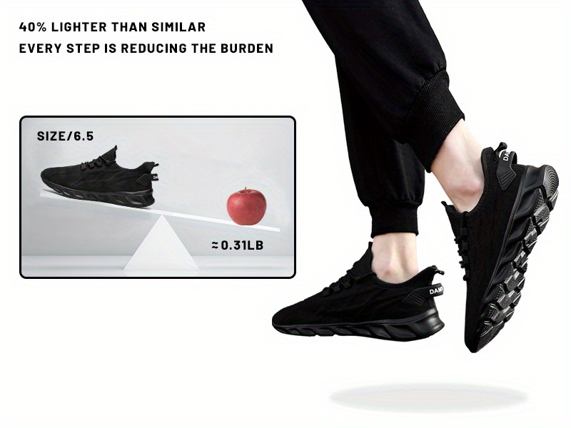 mens knit breathable lightweight running shoes couple outdoor walking sneakers spring and summer details 4