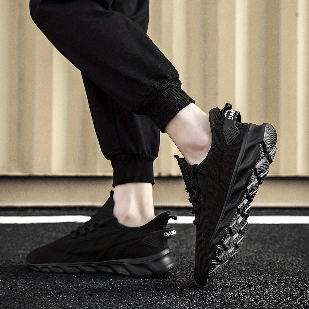mens knit breathable lightweight running shoes couple outdoor walking sneakers spring and summer details 13
