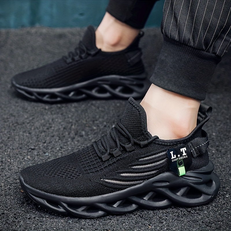 mens slip on mesh sneakers with shoelaces odor resistant athletic shoes lightweight and breathable for halloween details 1