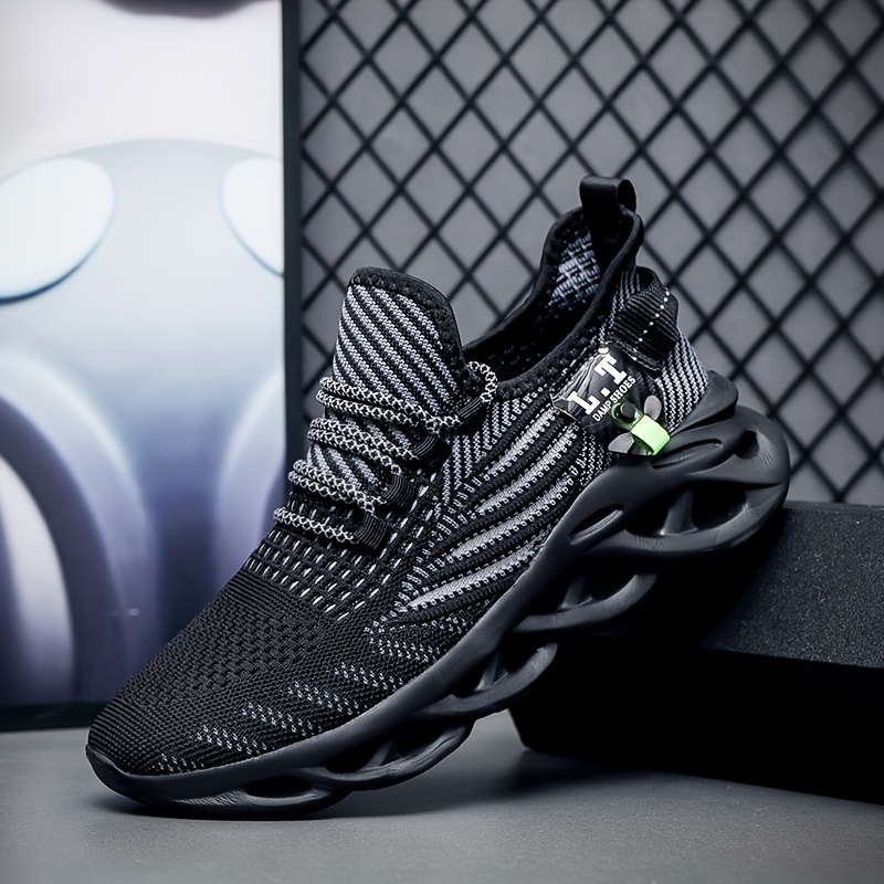 mens slip on mesh sneakers with shoelaces odor resistant athletic shoes lightweight and breathable for halloween details 5