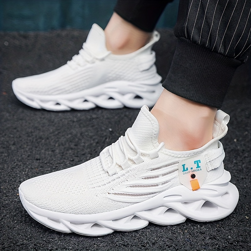mens slip on mesh sneakers with shoelaces odor resistant athletic shoes lightweight and breathable for halloween details 6